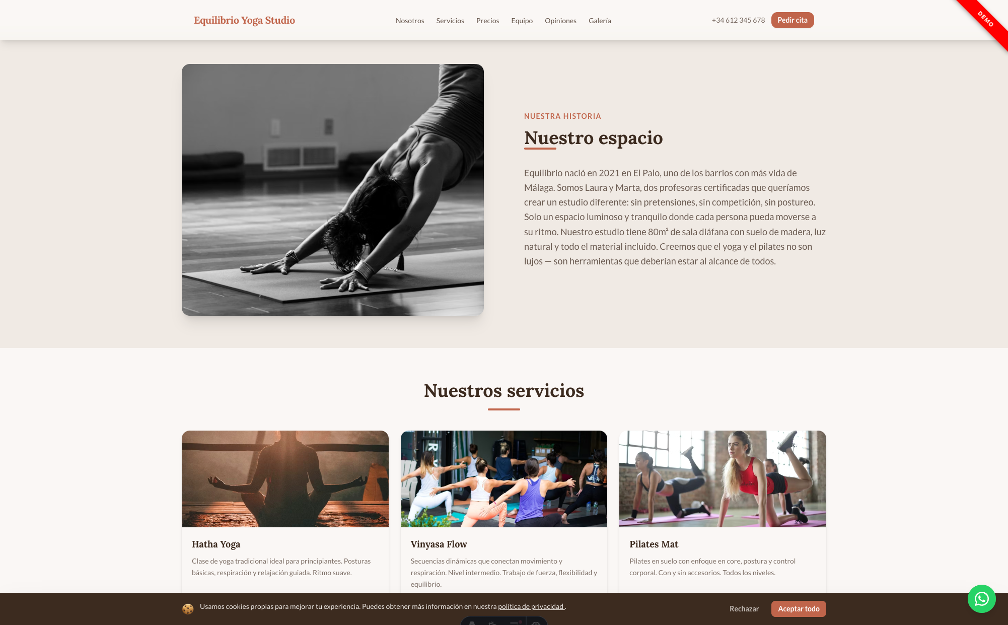 Captura de pantalla de Equilibrio Yoga Studio