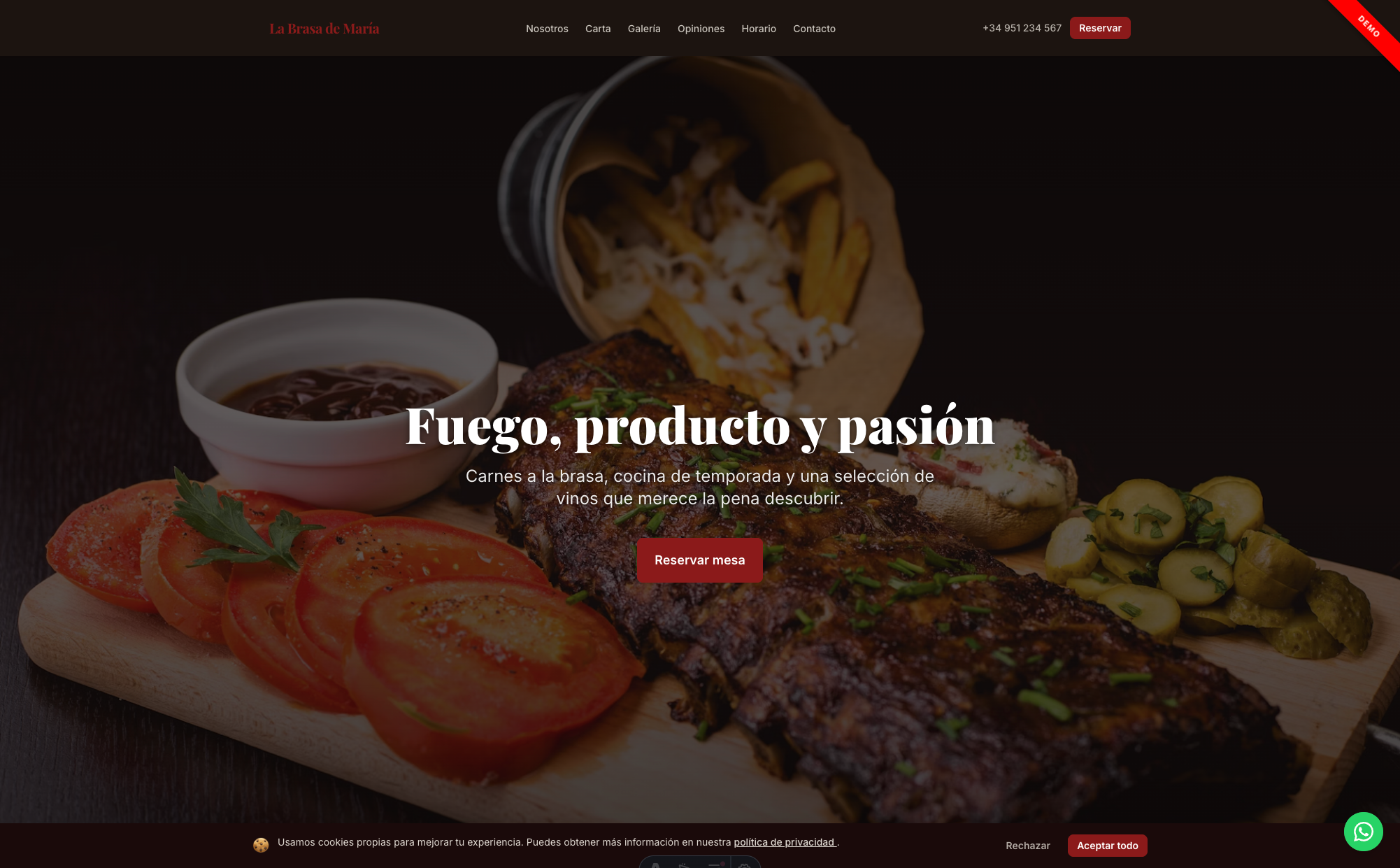 Captura de pantalla de La Brasa de María